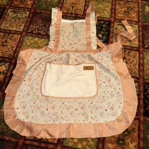 Retro Floral Ruffle Apron Hostess Apron
